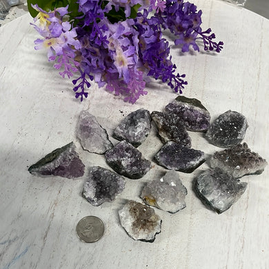 Amethyst crystals on Matrix from Brazil 1 pound Roughstone.Rocks LLC