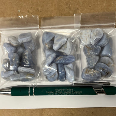 Blue Lace Agate Tumbles from Namibia 50 grams Roughstone.Rocks LLC