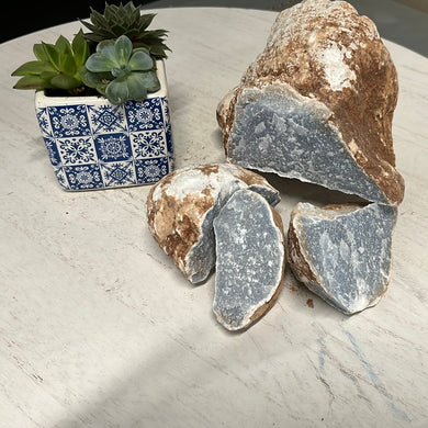 Rough Blue Angelite from Peru 10 pounds Roughstone.Rocks LLC